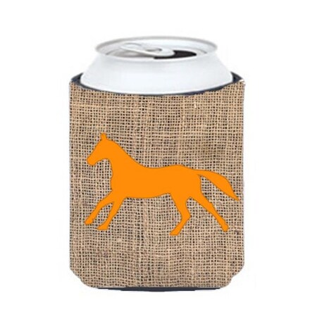 Carolines Treasures Carolines Treasures BB1003-BL-OR-CC Horse Burlap and Orange Can or Bottle Hugger BB1003-BL-OR-CC